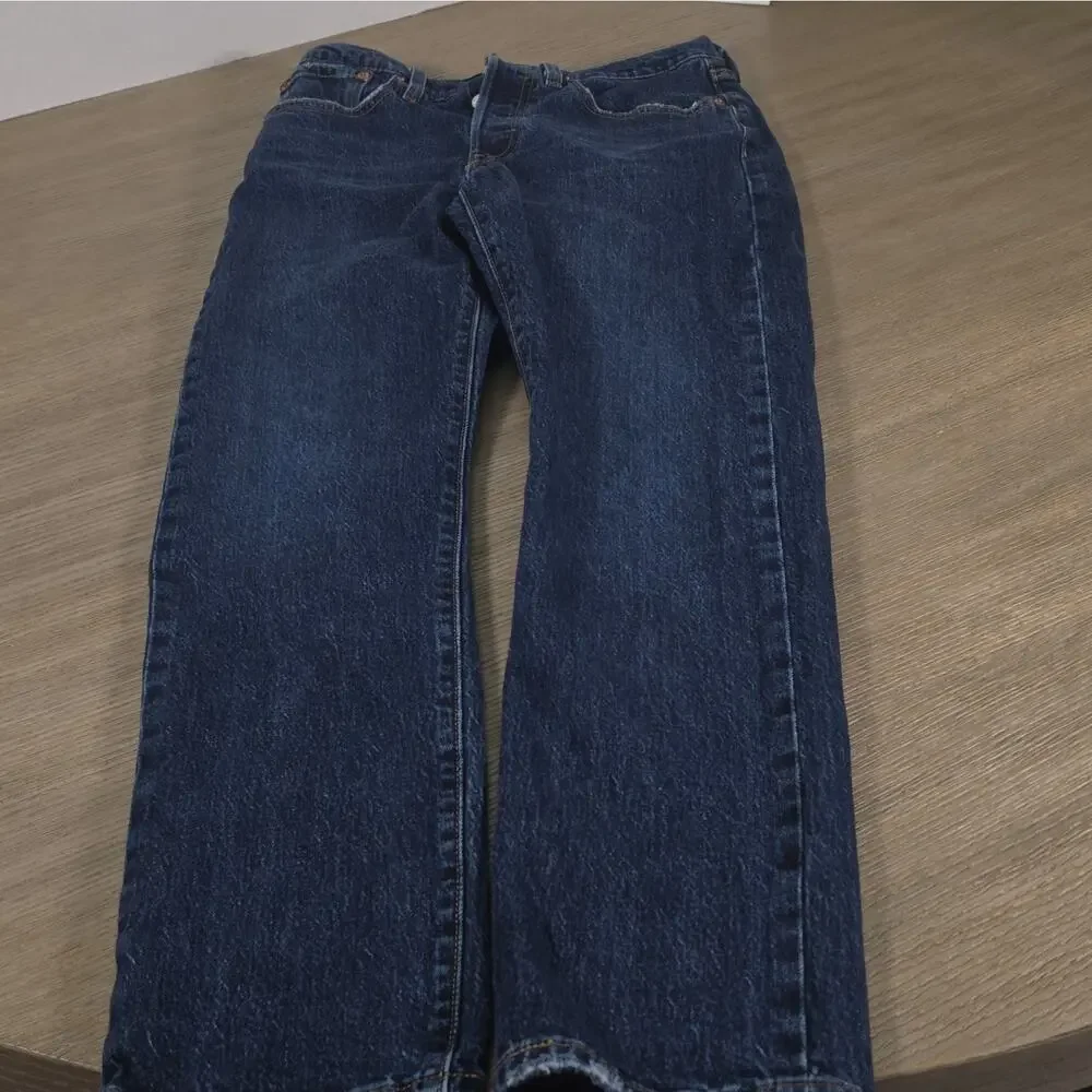 Levi's 501 Women's Straight Jeans Blue Dark Button Fly Stretch No Size out 26x30